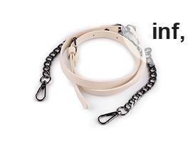 Ucho do torby skórzane z łańcuszkiem i karabińczykami szerokość 1,5 cm