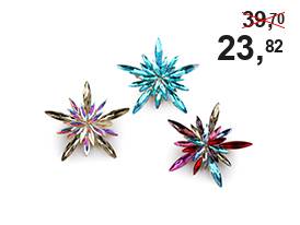 Broszka z szlifowanymi kamyczkami śnieżynka 