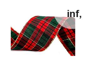 Wstążka szerokość 38 mm kratka z lureksem 